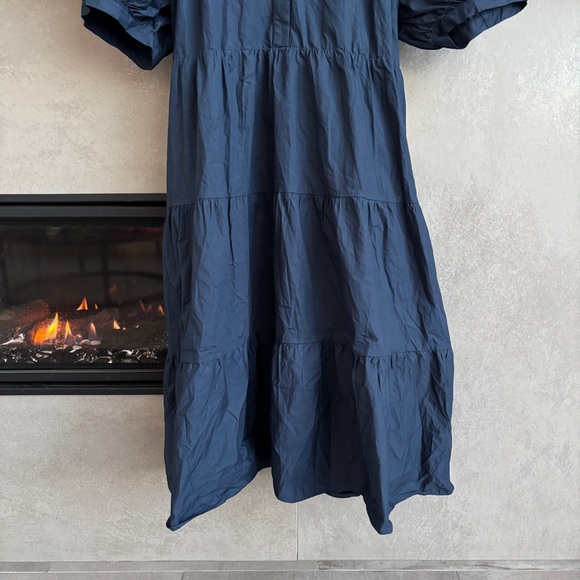 NWT ENGLISH FACTORY SHORT PUFF SLEEVE MIDI DRESS, SIZE 1X - Picture 6 of 16